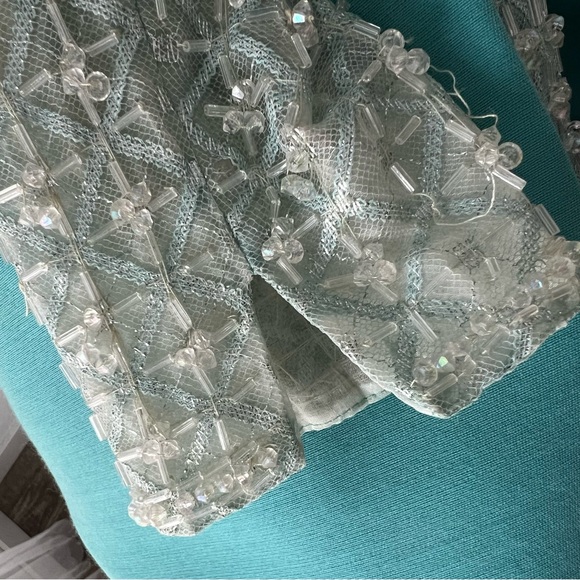 Vintage blue beaded sleeve gown with Elsa vibes - Picture 13 of 16